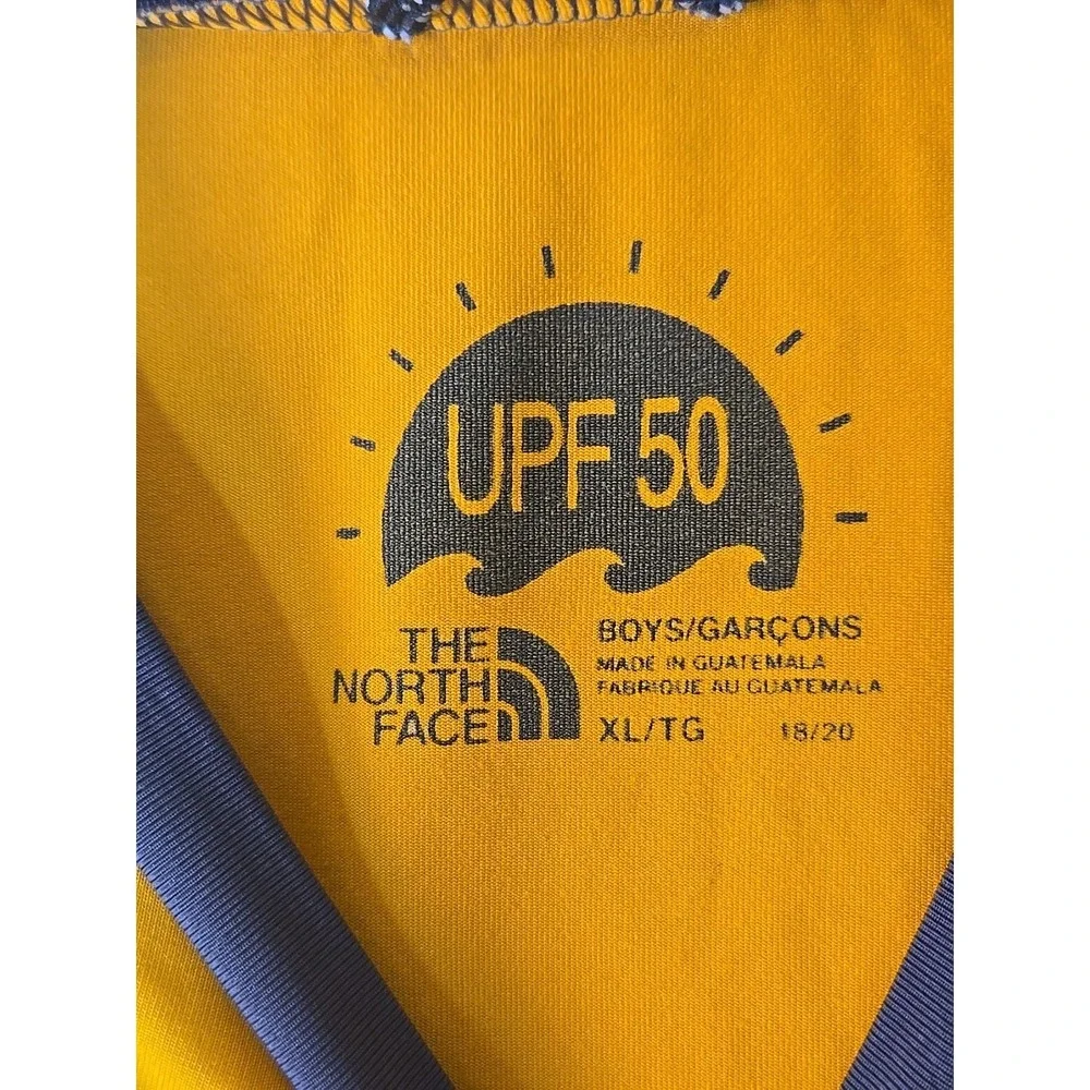 The North Face Boys XL 18/20 Orange Logo T-Shirt Youth Short Sleeve UPF 50 Tee